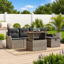 Comfortable 6-Piece Garden Sofa Set with Storage Options