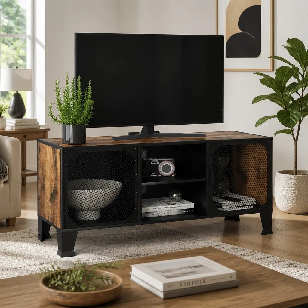 Rustic Brown TV Cabinet with Storage