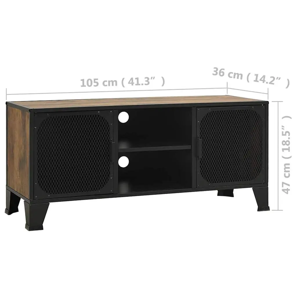 Rustic Brown TV Cabinet with Storage