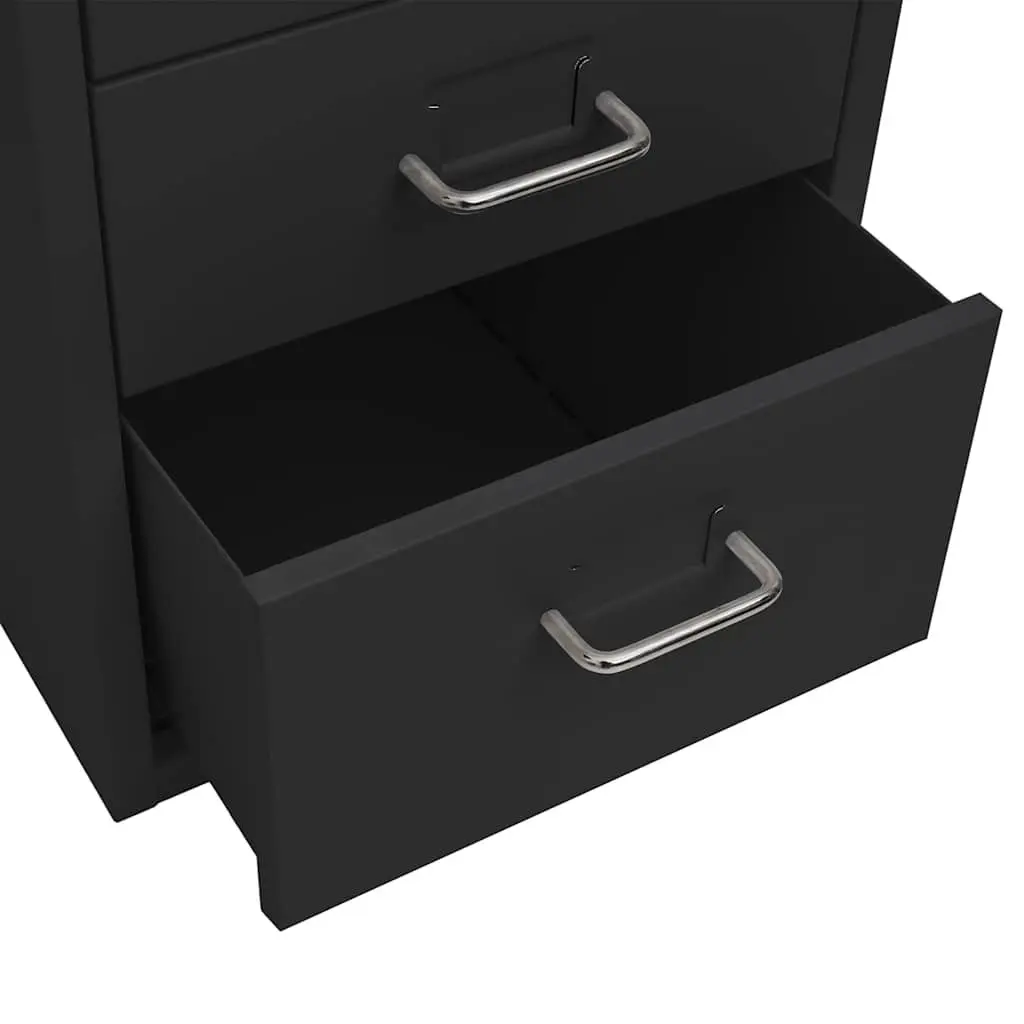 Mobile Filing Cabinet 6 Drawer Metal File Storage Office Organizer Black