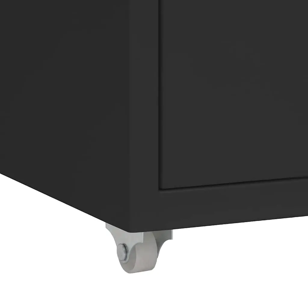 Mobile Filing Cabinet 6 Drawer Metal File Storage Office Organizer Black