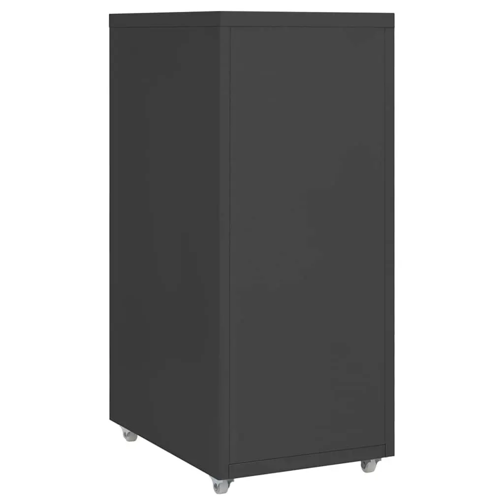 Mobile Filing Cabinet Office Storage 6 Drawer Metal Anthracite