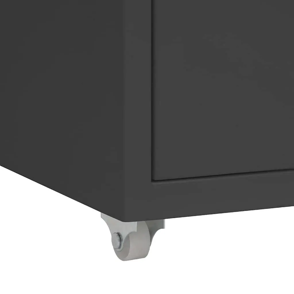 Mobile Filing Cabinet Office Storage 6 Drawer Metal Anthracite