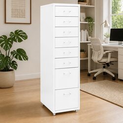 Reliable 8-Drawer File Cabinet with Wheels