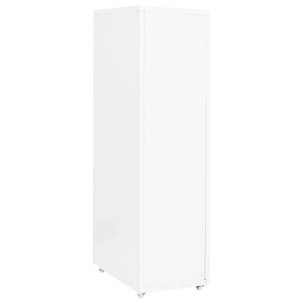 Metal File Cabinet 8 Drawer Office Storage Mobile White 28x41x109cm