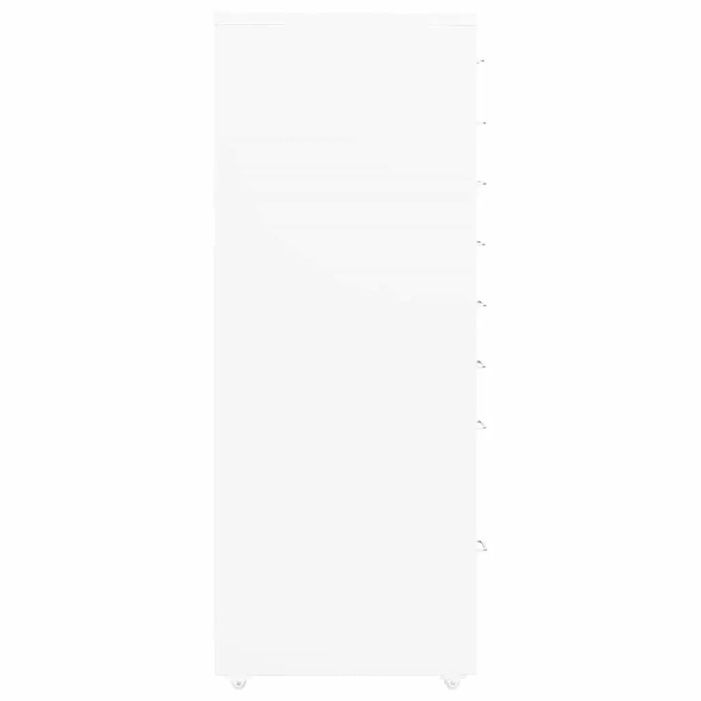 Metal File Cabinet 8 Drawer Office Storage Mobile White 28x41x109cm