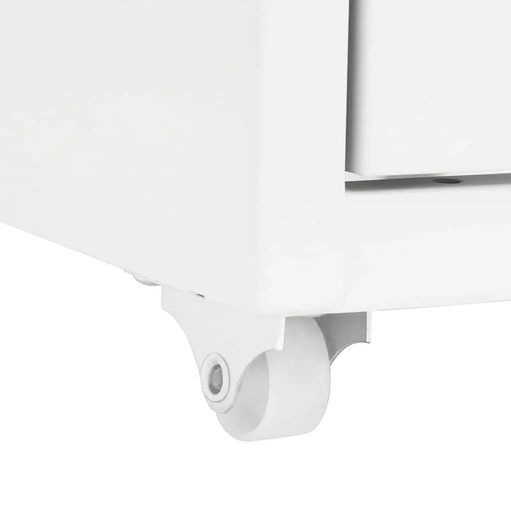 Metal File Cabinet 8 Drawer Office Storage Mobile White 28x41x109cm