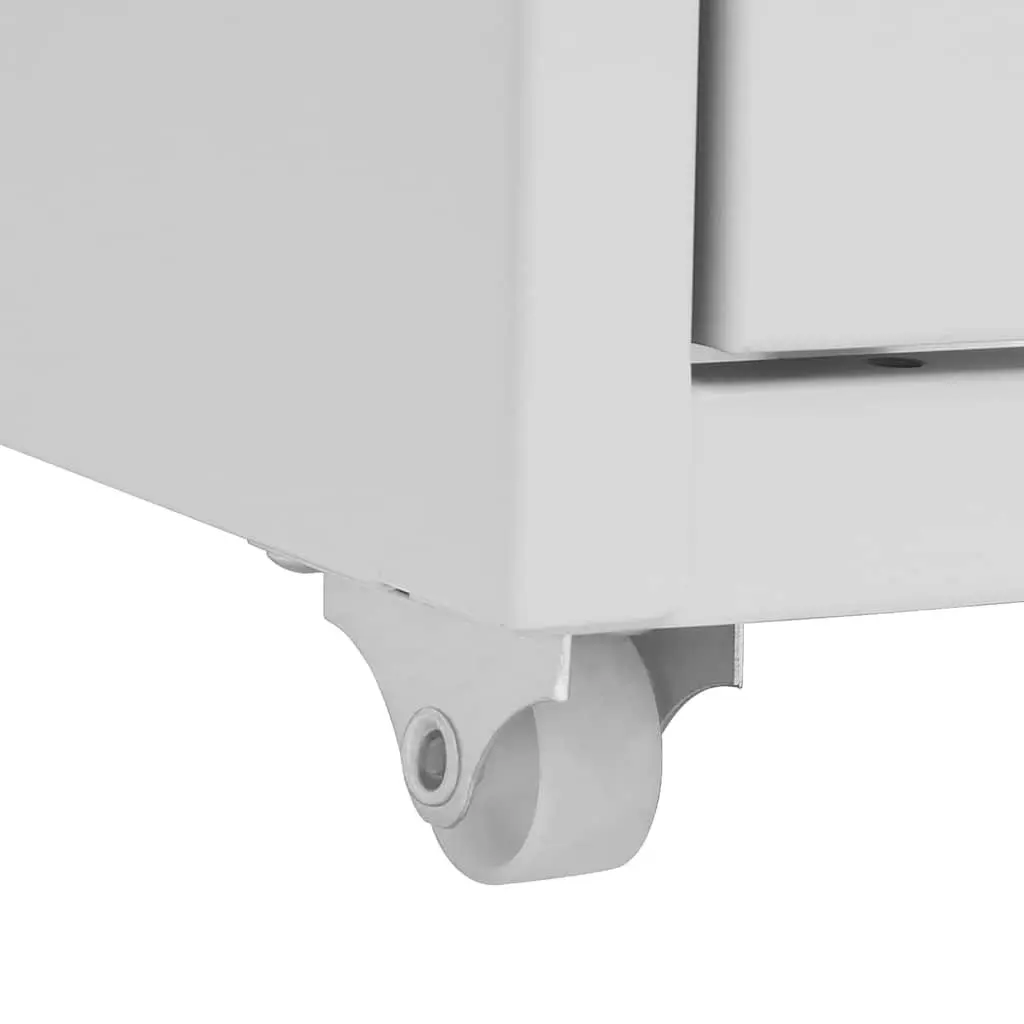 Grey Mobile Filing Cabinet with Easy Mobility