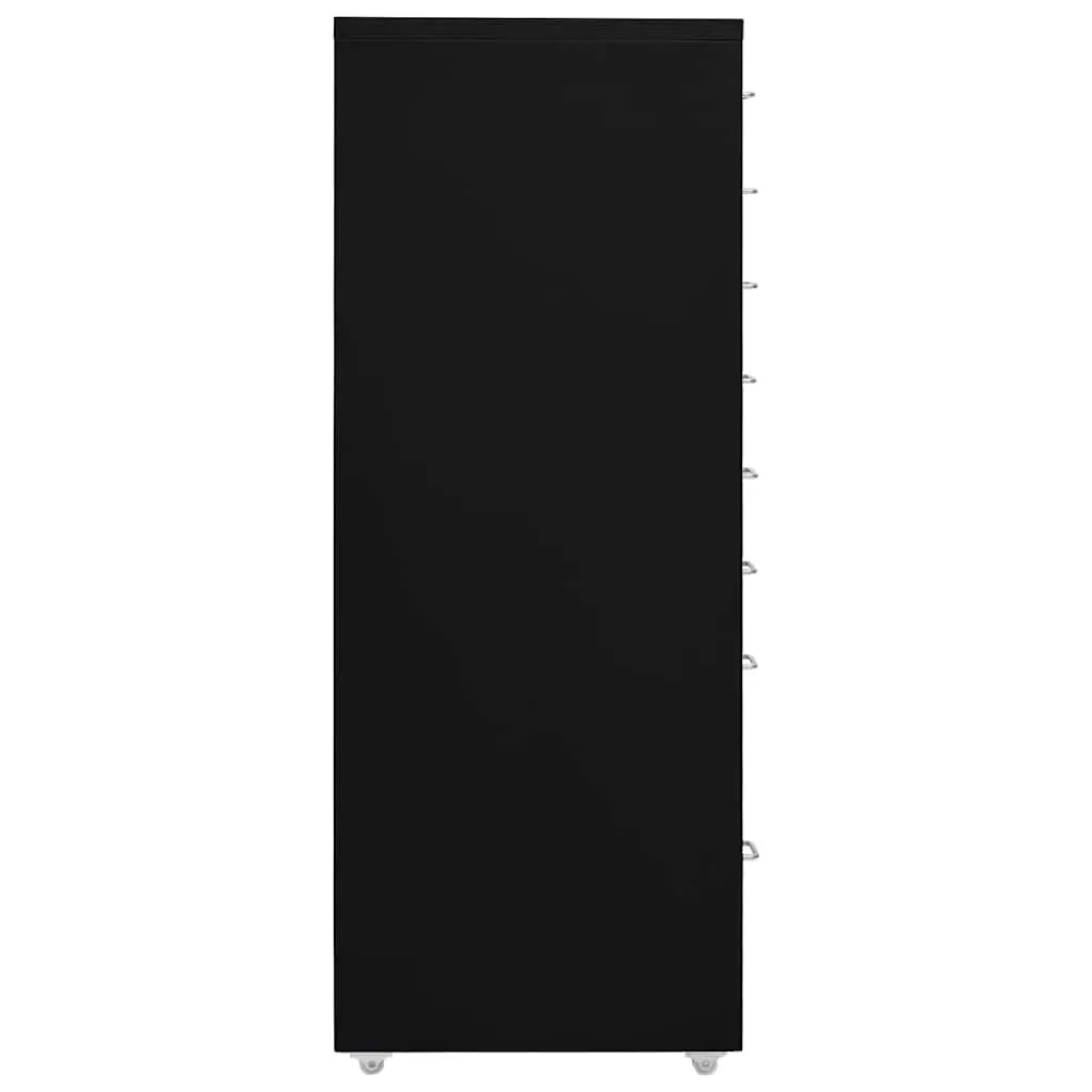 Mobile File Cabinet 8 Drawer Office Storage 28x41x109cm Black