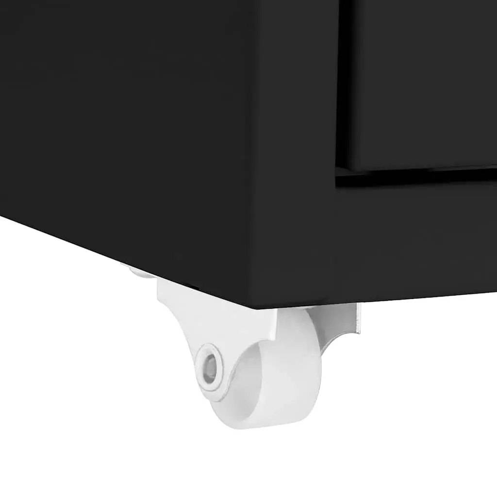 Mobile File Cabinet 8 Drawer Office Storage 28x41x109cm Black
