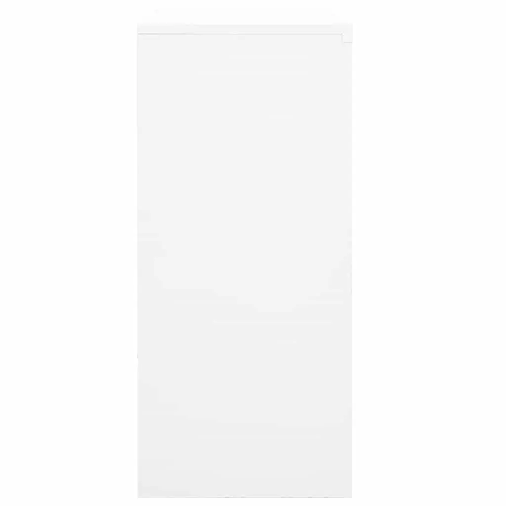 Storage Cabinet Sliding Door 90x40x90cm White Steel Lockable Shelves