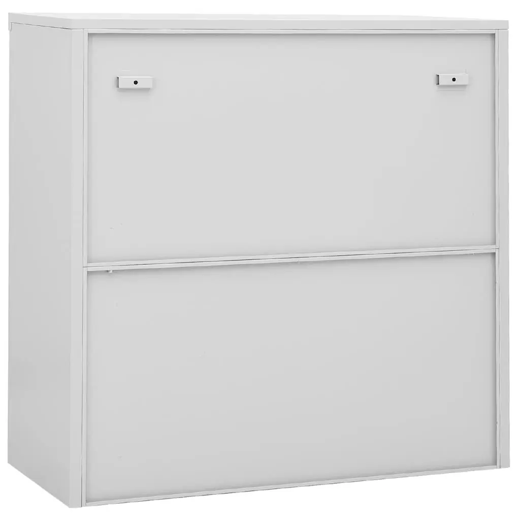 Storage Cabinet Sliding Door Adjustable Shelves Light Grey 90L x 40W x 90H cm