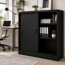 Reliable Black Steel Office Storage Cabinet for Your Needs