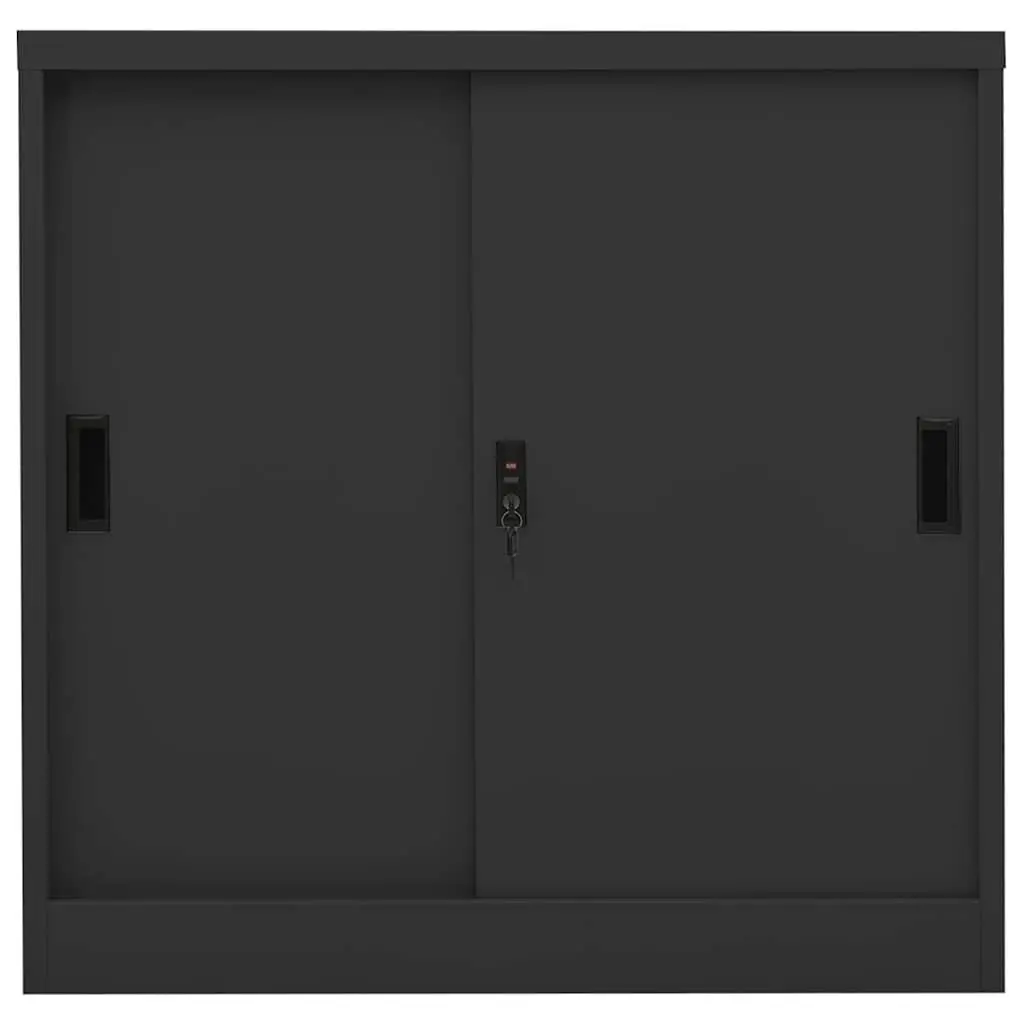 Office Storage Cabinet Sliding Door Anthracite Adjustable Shelves