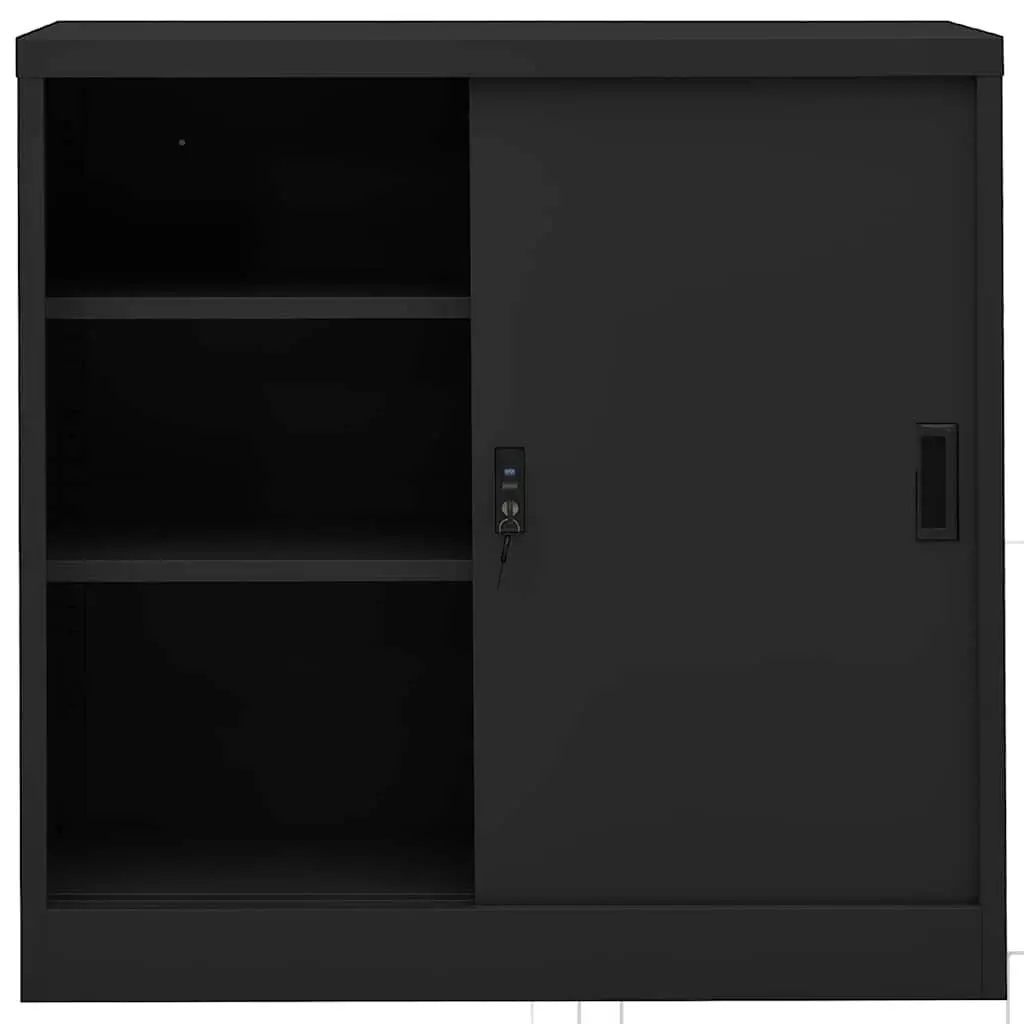 Office Storage Cabinet Sliding Door Anthracite Adjustable Shelves