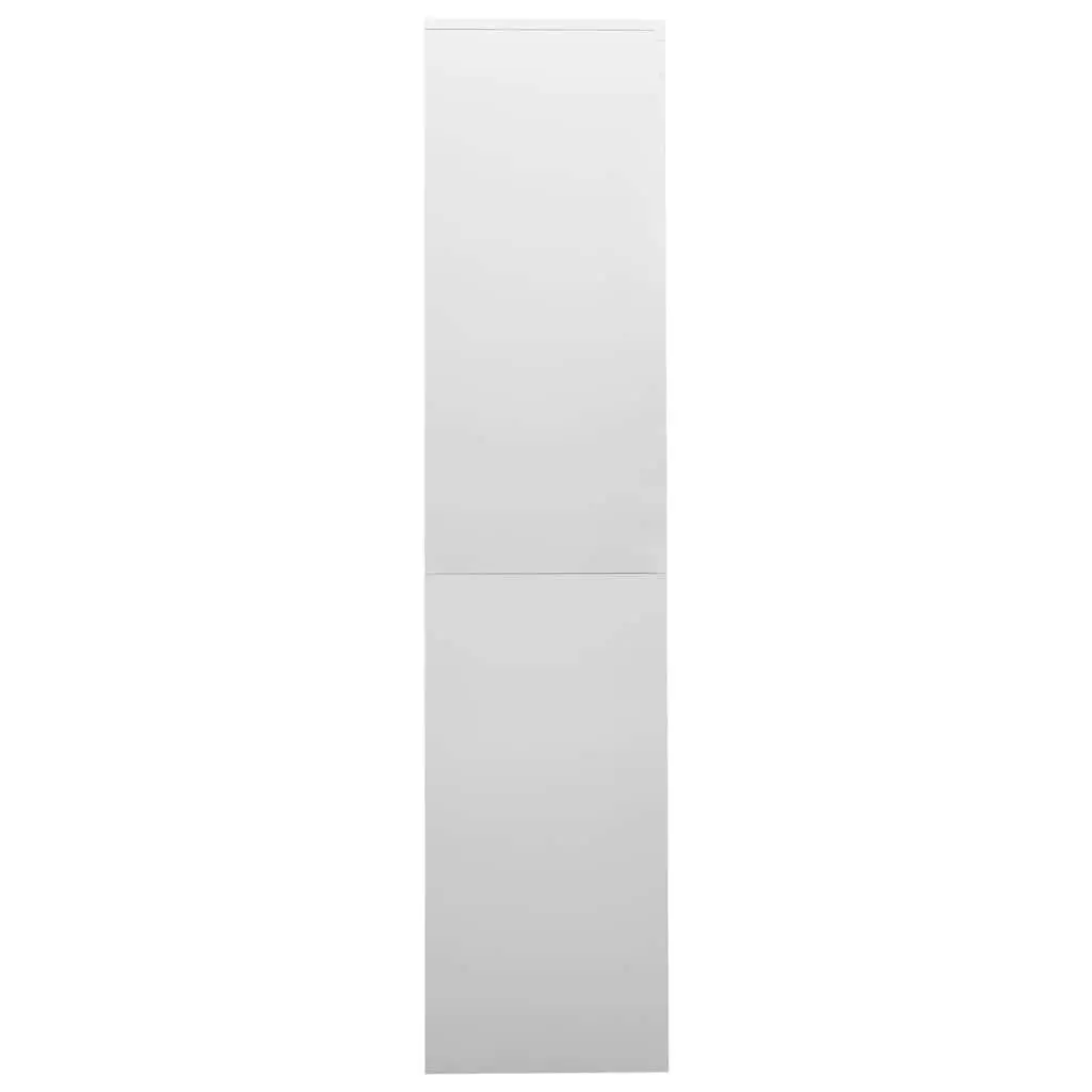 Office Storage Cabinet Filing Lockers Sliding Door Light Grey 90x40x180cm Steel