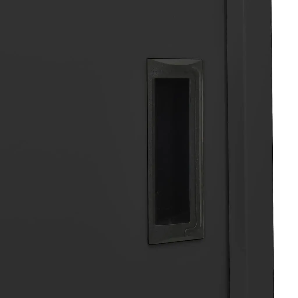 Office Storage Cabinet Sliding Door Anthracite Adjustable Shelves