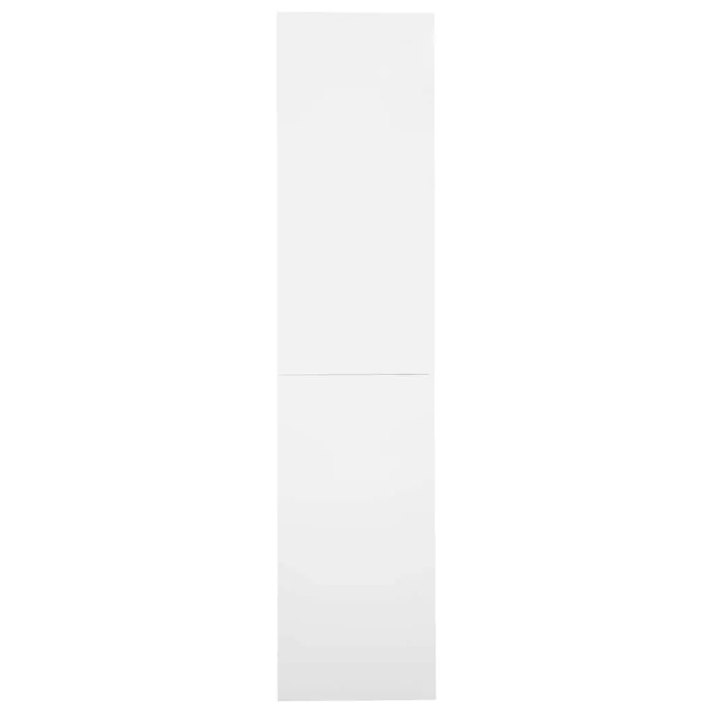 Steel Storage Cabinet White with Sliding Doors 90x40x180cm Adjustable Shelving for Office Organization