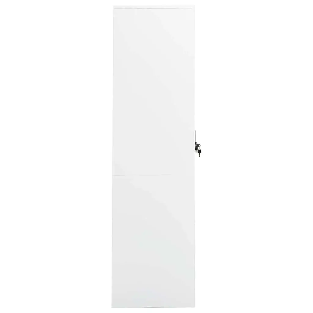 Steel Wardrobe Cabinet Storage Cupboard with 2 Shelves Locks 80 x 50 x 180 cm White