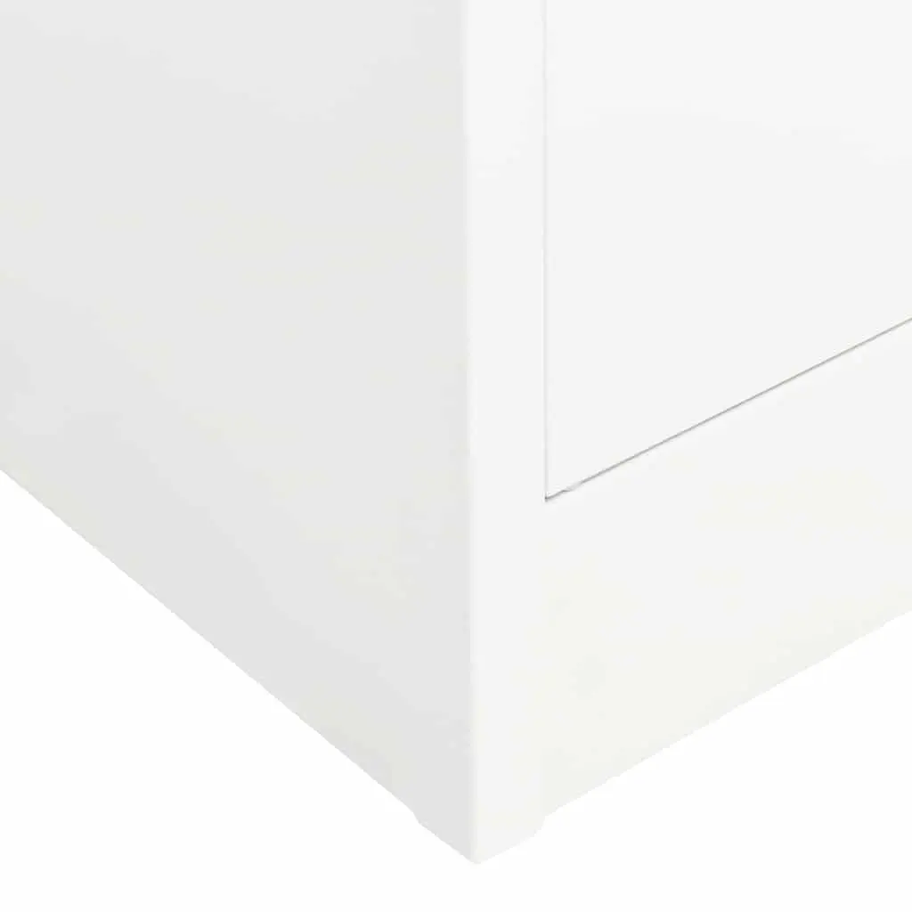 Steel Wardrobe Cabinet Storage Cupboard with 2 Shelves Locks 80 x 50 x 180 cm White