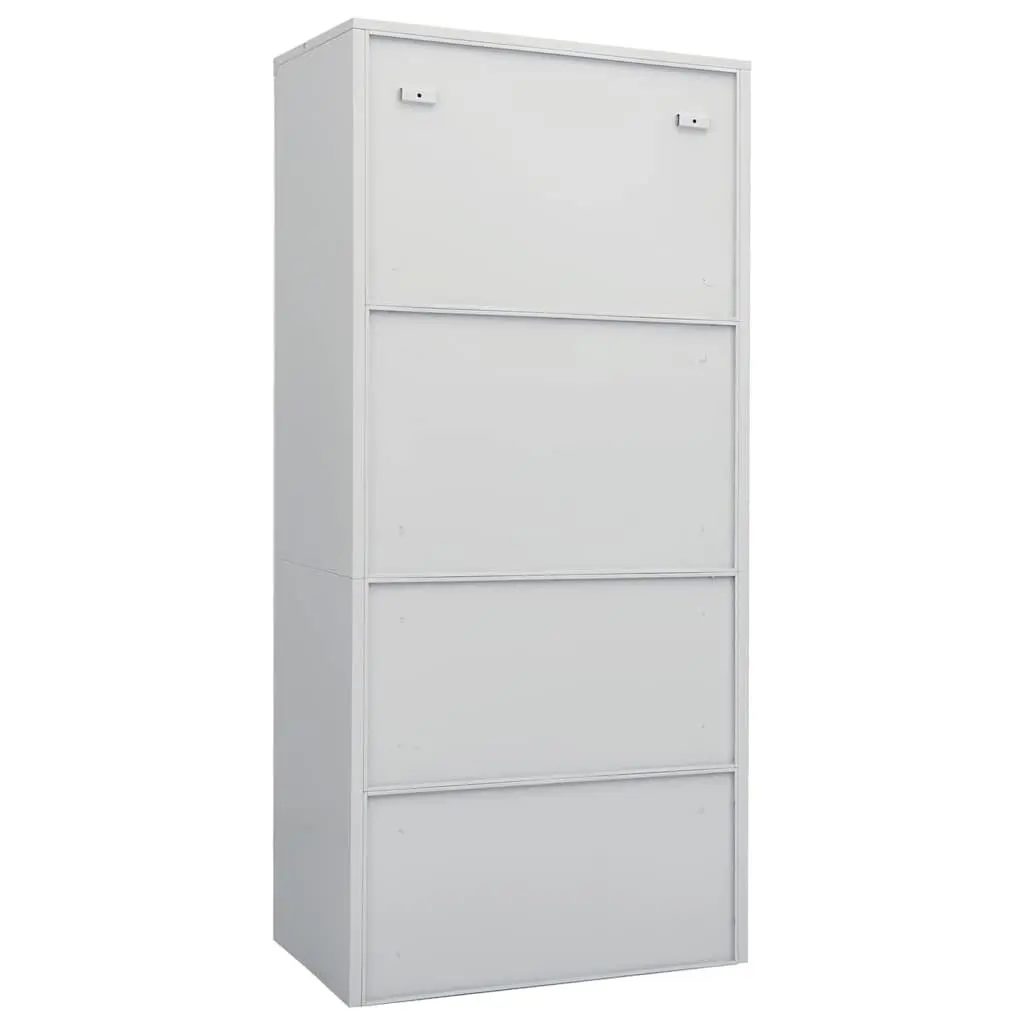 Steel Wardrobe Cabinet Clothing Organizer Grey Large Shelves