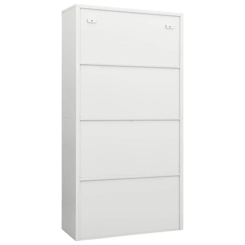 Steel Locker Cabinet 4 Shelf Storage Organiser 90x40x180 White
