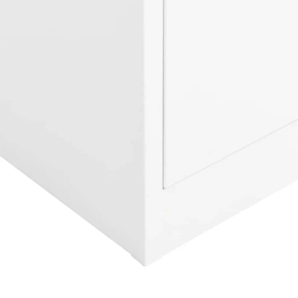Steel Locker Cabinet 4 Shelf Storage Organiser 90x40x180 White