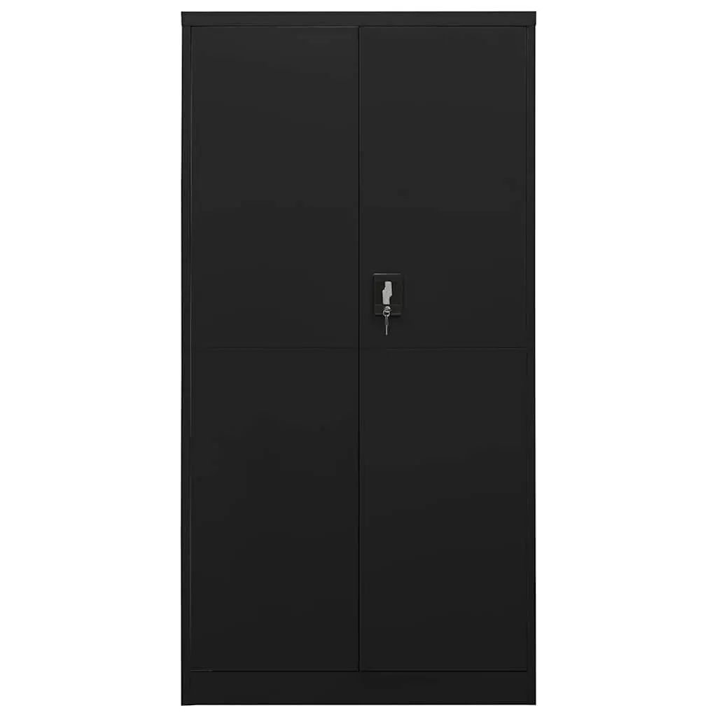 Steel Locker Cabinet Storage Organiser 4 Shelves Black