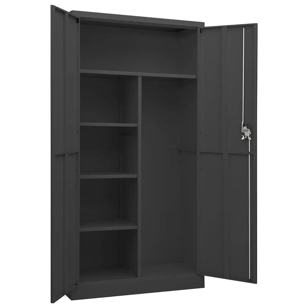Steel Locker Cabinet 4 Shelf Storage Organiser 90x40x180cm Anthracite