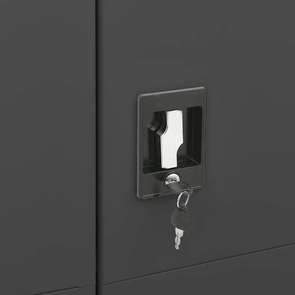 Steel Locker Cabinet 4 Shelf Storage Organiser 90x40x180cm Anthracite