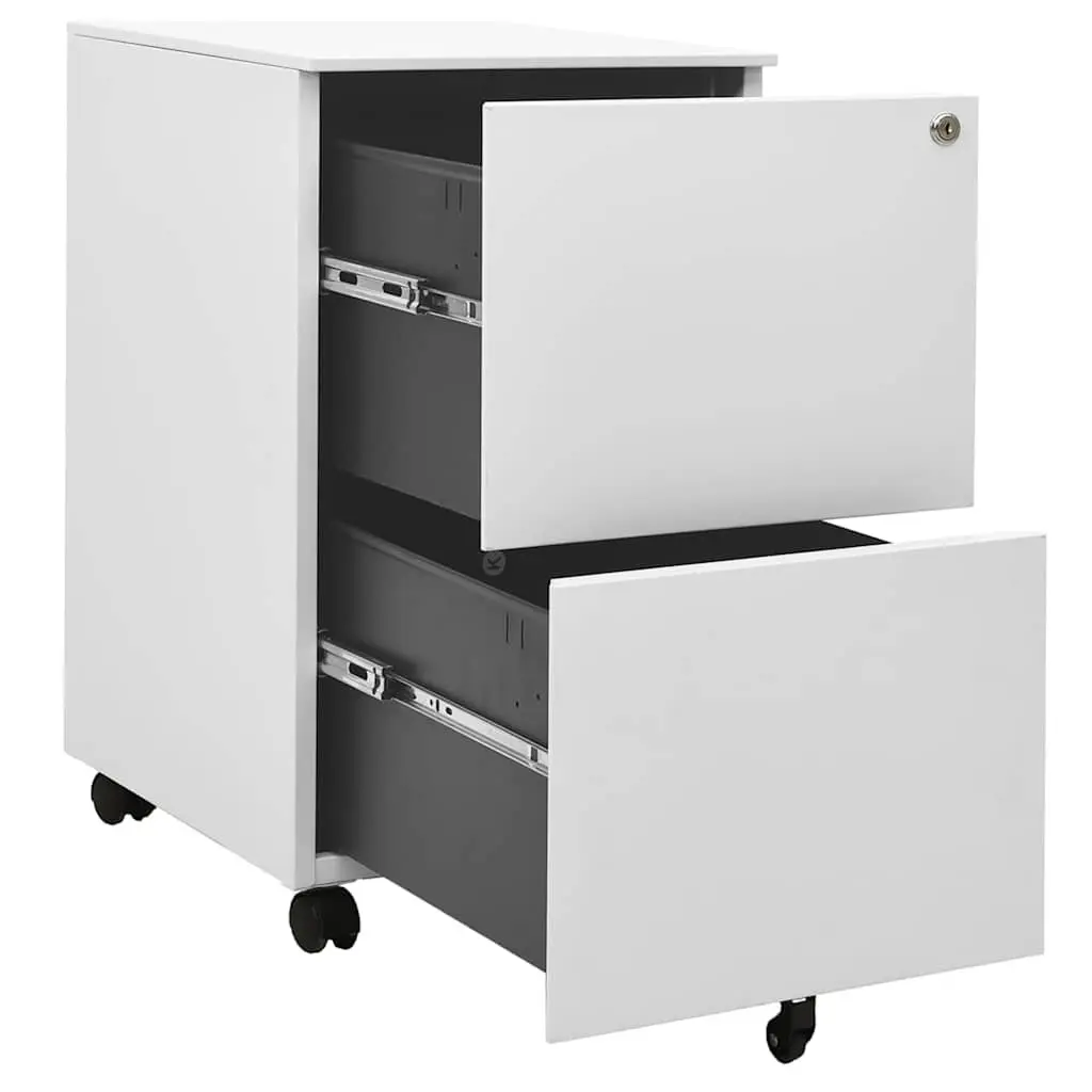 Mobile File Cabinet Grey 2 Drawer Steel Office Storage Filing Organizer