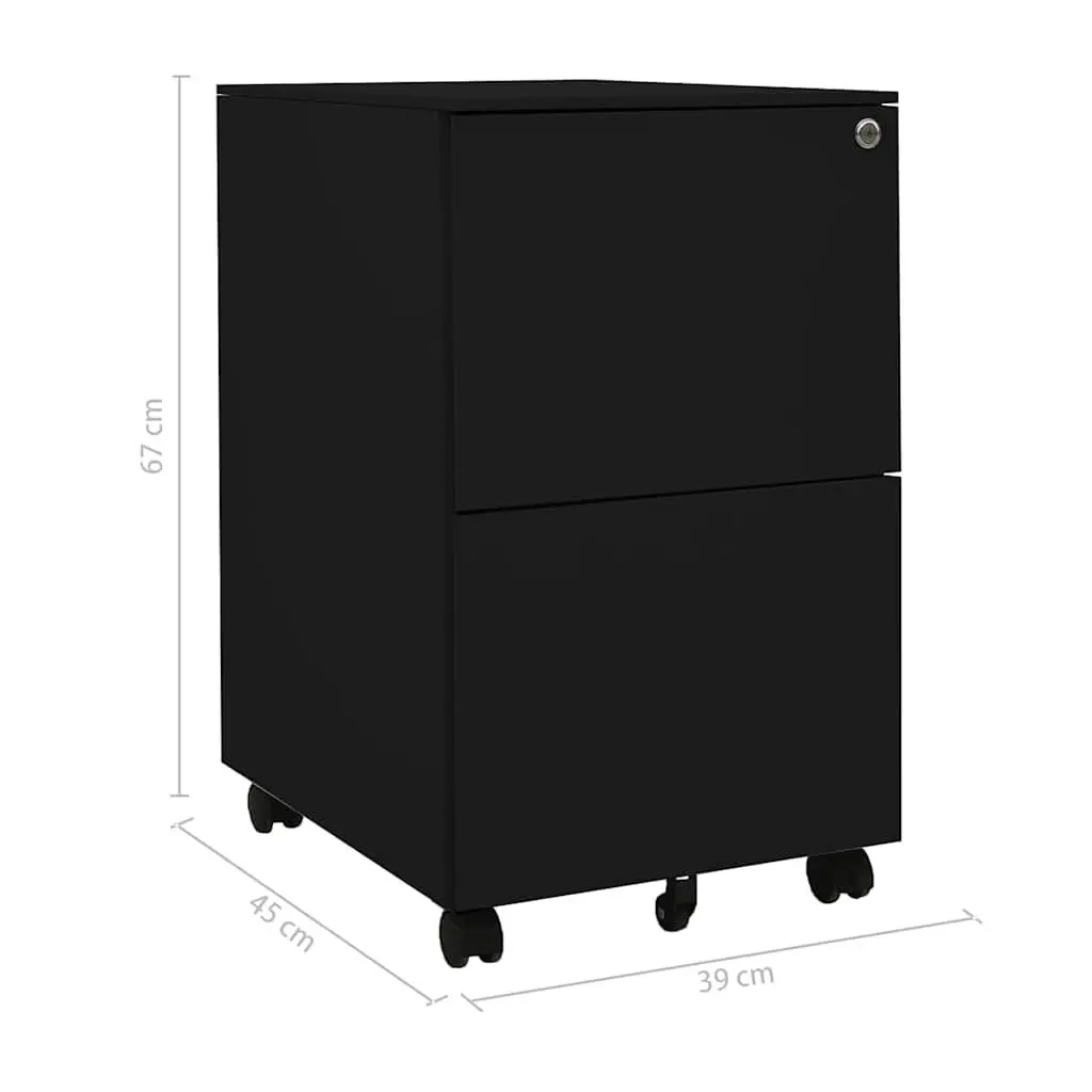 Mobile File Cabinet with 2 Secure Drawers