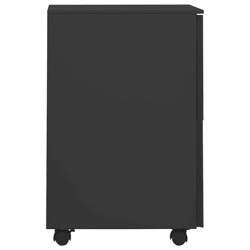 Mobile Filing Cabinet Document Storage 2 Drawer Anthracite Steel