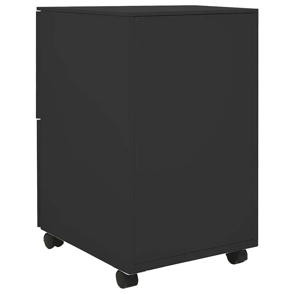 Mobile Filing Cabinet Document Storage 2 Drawer Anthracite Steel