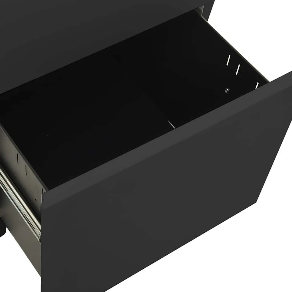 Mobile Filing Cabinet Document Storage 2 Drawer Anthracite Steel