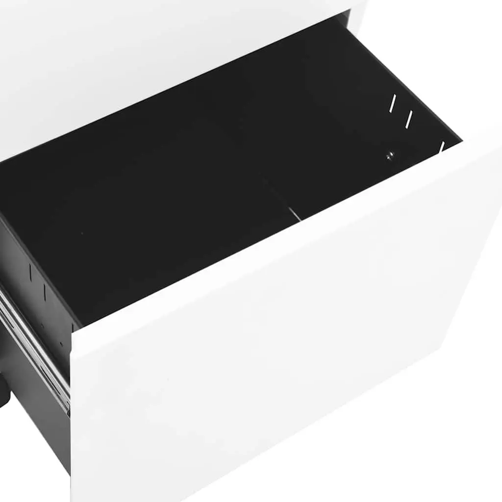 Mobile File Cabinet White 3 Drawer Steel Office Storage Filing Organizer