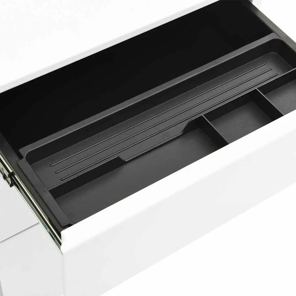 Mobile File Cabinet White 3 Drawer Steel Office Storage Filing Organizer