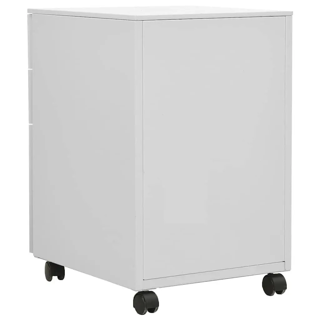 Mobile Filing Cabinet Office Storage 3 Drawer Steel Grey 39x45x60cm