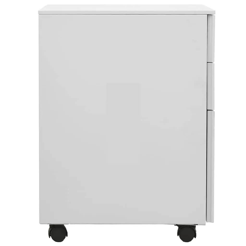 Mobile Filing Cabinet Office Storage 3 Drawer Steel Grey 39x45x60cm