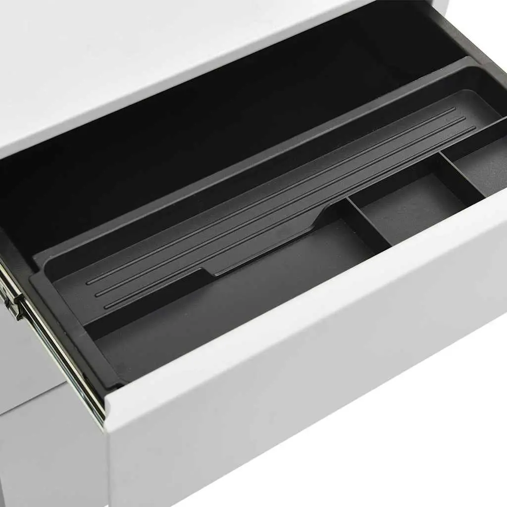 Mobile Filing Cabinet Office Storage 3 Drawer Steel Grey 39x45x60cm