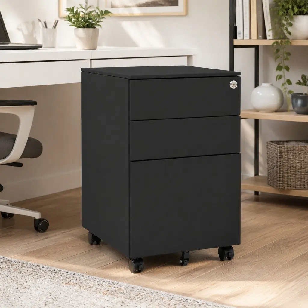 Mobile Filing Cabinet with Lockable Drawers