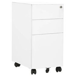 Reliable White Mobile File Cabinet with Locking Drawers