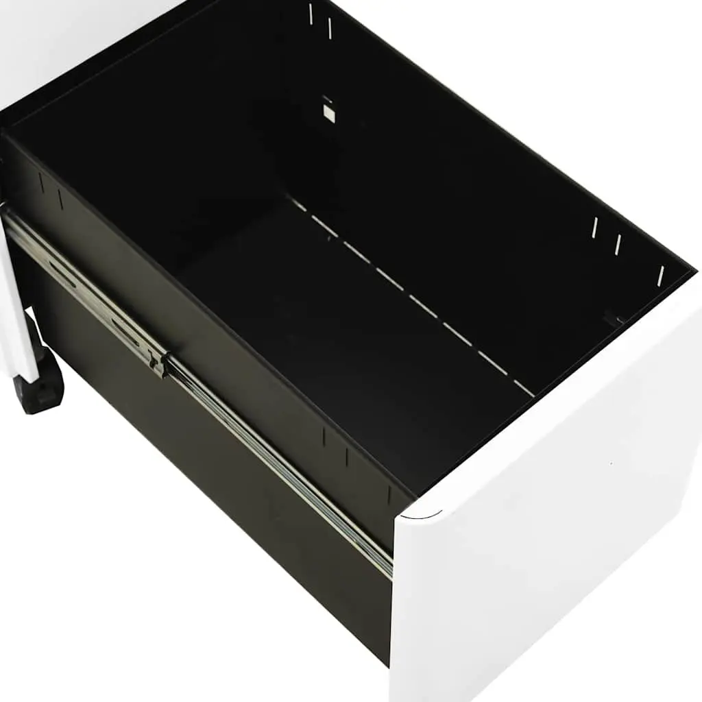 Mobile File Cabinet White Steel Office Storage 3 Drawer Filing Cabinet with Lock