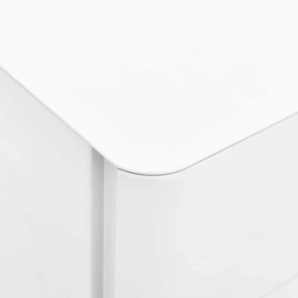 Mobile File Cabinet White Steel Office Storage 3 Drawer Filing Cabinet with Lock