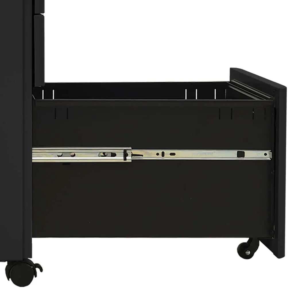 Mobile File Cabinet 3 Drawer Office Storage Steel Anthracite with Lock Pencil