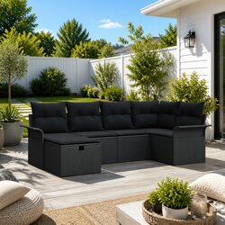 Practical Garden Sofa Set - 6 Pieces of Comfort