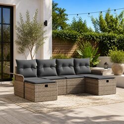 Warm and Reassuring 6-Piece Sofa Set for Outdoor Relaxation