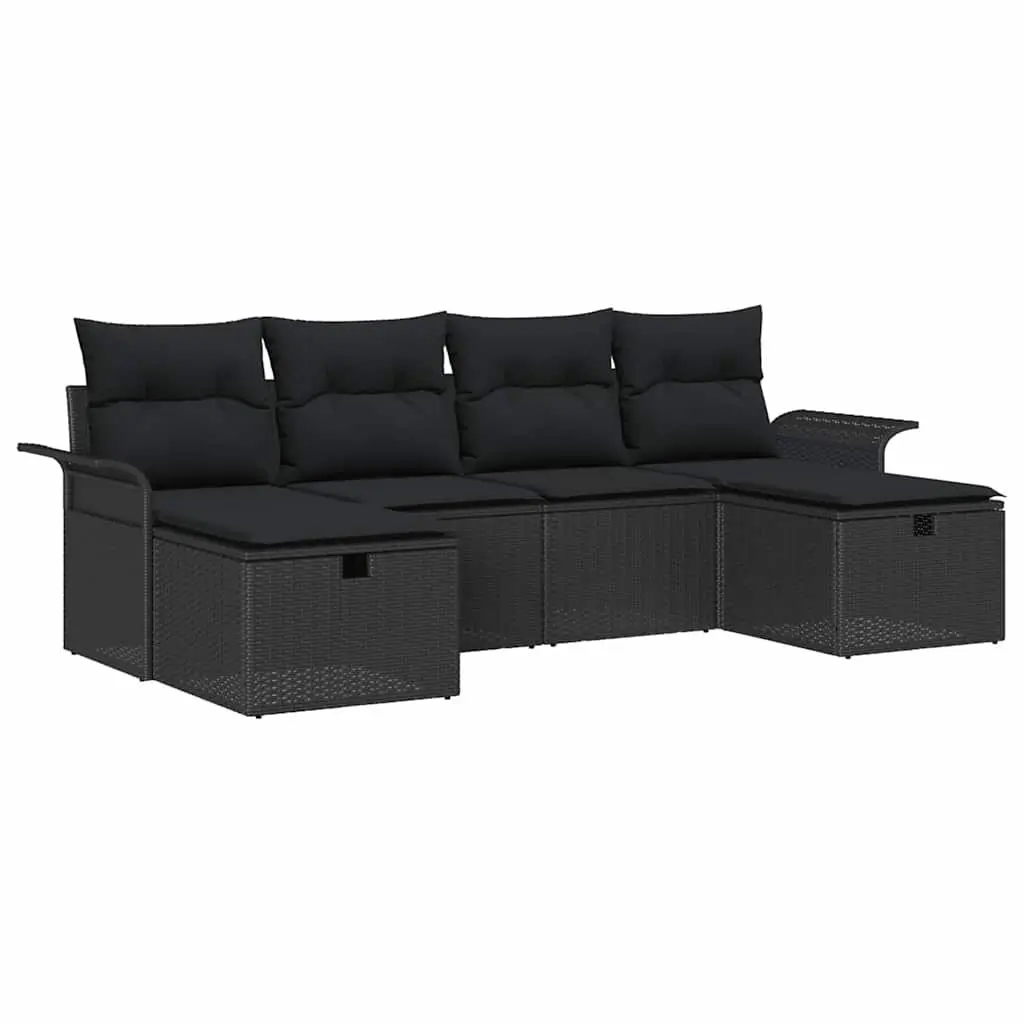 Garden Sofa Set Modular Outdoor Furniture 6 Pieces Grey