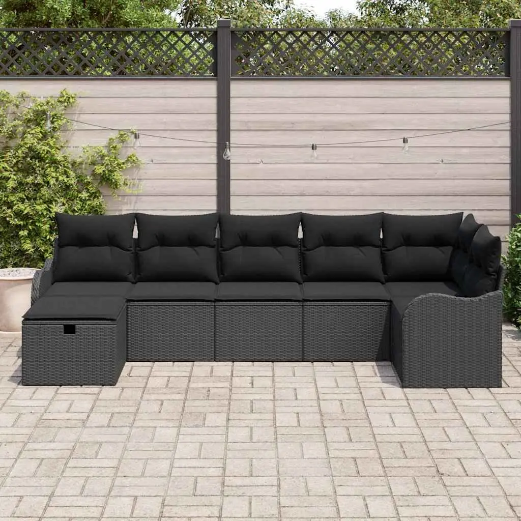 Garden Sofa Set Modular Outdoor Furniture 7 Pieces Grey