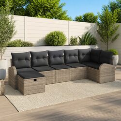 Durable 7-Piece Grey Garden Sofa Set for Lasting Enjoyment